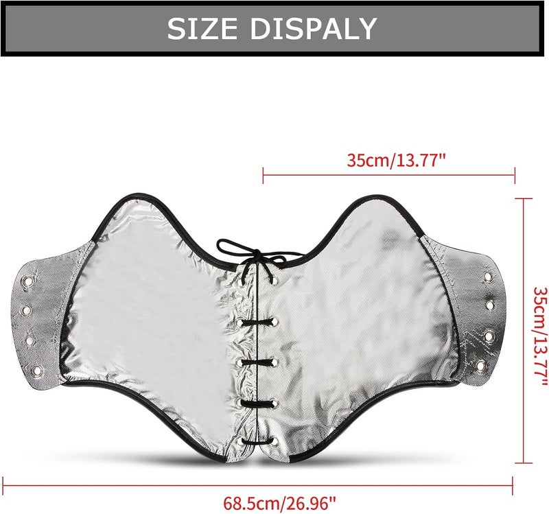 psler Leather Side Saddle Heat Shield Deflector, Universal Motorcycle Rider Heat Shield Deflector for Touring Sportster - Image 3