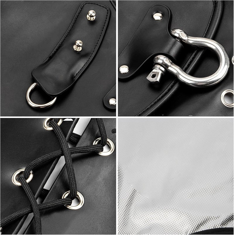 psler Leather Side Saddle Heat Shield Deflector, Universal Motorcycle Rider Heat Shield Deflector for Touring Sportster - Image 4