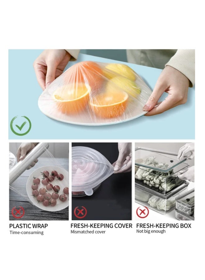 200 Pcs Disposable Elastic Fresh-Keeping Covers, Food Preservation Bags, Can Be Used For Shower Caps, Dust And Insect Proof, Universal Kitchen Plastic Packagin - Image 4