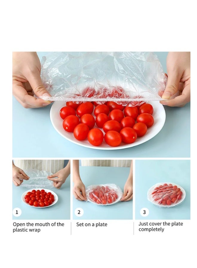 200 Pcs Disposable Elastic Fresh-Keeping Covers, Food Preservation Bags, Can Be Used For Shower Caps, Dust And Insect Proof, Universal Kitchen Plastic Packagin - Image 3