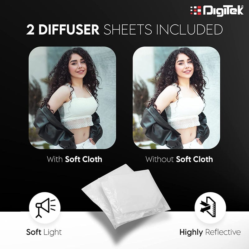 Digitek صندوق ضوء ديس بي-90 بويينز 90 سم ثماني الأضلاع مع قاعدة بويينز خفيف الوزن وقابل للنقل، يأتي مع أوراق ناشرة وحقيبة حمل - Image 5