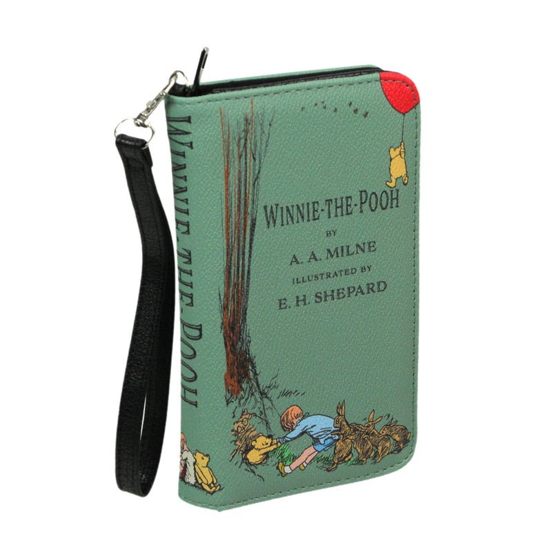 Things2Die4 Sage Green Winnie The Pooh Book Wallet Wristlet â€“ ID Holder, Snap Close, Zipper Coin Pouch, 4 Card Slots, and Bill Pockets â€“ Perfect for Fans - Image 1