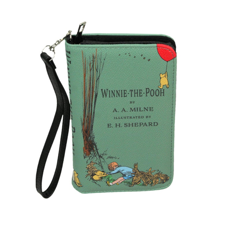 Things2Die4 Sage Green Winnie The Pooh Book Wallet Wristlet â€“ ID Holder, Snap Close, Zipper Coin Pouch, 4 Card Slots, and Bill Pockets â€“ Perfect for Fans - Image 2