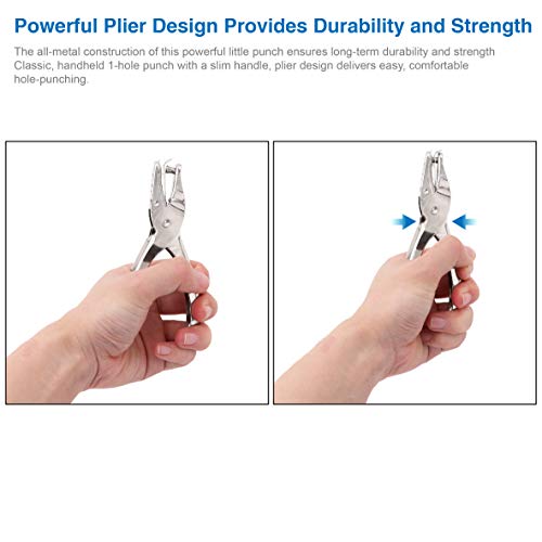 Jeemitery 1/8 Inch Small Mini Tiny Shaped Circle Metal Single Handheld Hole Paper Punch Punchers with 8 Sheet Punch Capacity for Tags Clothing Ticket - Image 4