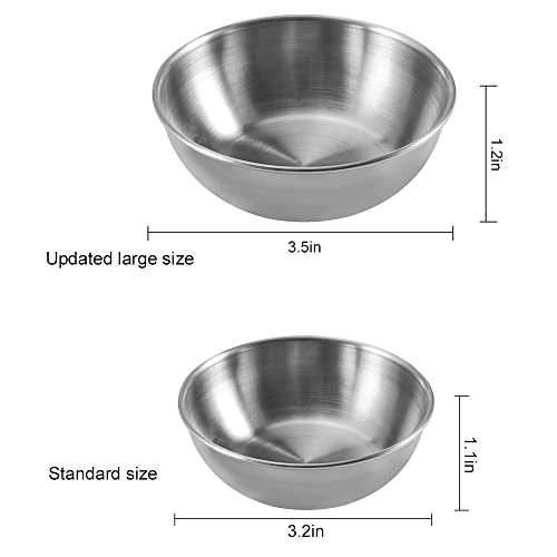 Amytalk 8 Pack 3.5inch Stainless Steel Sauce Dishes Mini Individual Saucers Bowl Round Seasoning Dishes Sushi Dipping Bowl Appetizer Plates, Sliver - Image 2