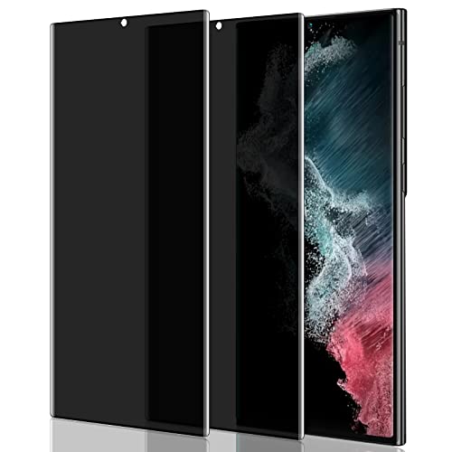 YWXTW [2 Pack] Galaxy S22 Ultra Privacy Screen Protector, Tempered Glass Anti-Spy 9H Hardness Film for Samsung Galaxy S22 Ultra 6.8”, 3D Curved Edge Easy Install 【Don’t Support Fingerprint Unlock】 - Image 1