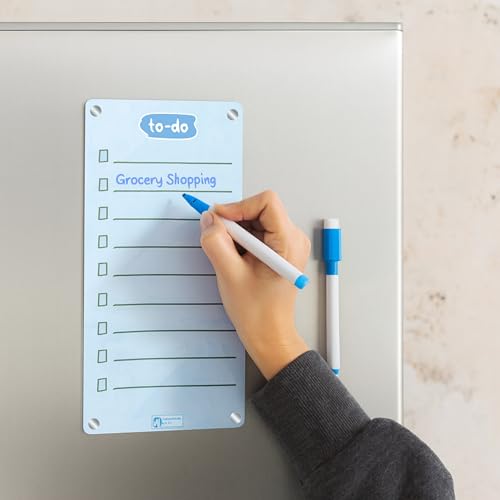 AVATAAR STUDIO Magnetic Acrylic Board for Fridge – 22x11 cm, 3mm Thick, Reusable Dry Erase Board with 2 Non-Toxic Pens – Grocery List, Planner, Kitchen Organizer (Pink Tote “Grocery List”) - Image 5