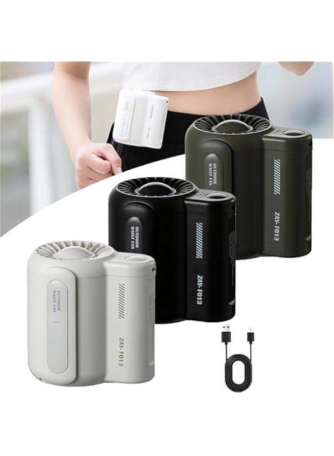 Portable Waist Mounted Cool Fan for Outdoor Sports Summer Gifts - Wearable Fan Under Shirt,Small Fan Personal Fan with Clip,Shirt Fan Clip Waist (1pcs) - Image 2