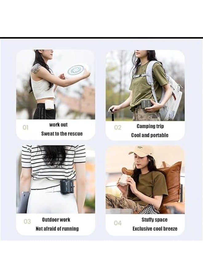 Portable Waist Mounted Cool Fan for Outdoor Sports Summer Gifts - Wearable Fan Under Shirt,Small Fan Personal Fan with Clip,Shirt Fan Clip Waist (1pcs) - Image 5