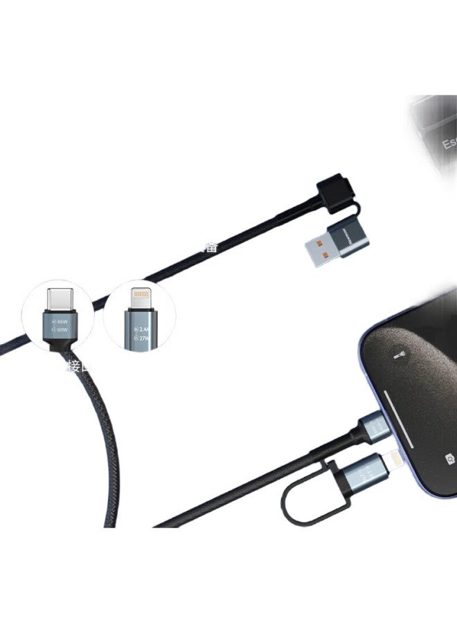 Newmine 3-In 66W Two-To Charging Cable, Compatible With Tablets, Huawei Laptops, And Car Charging, Multifunctional, Classic Version - Image 2