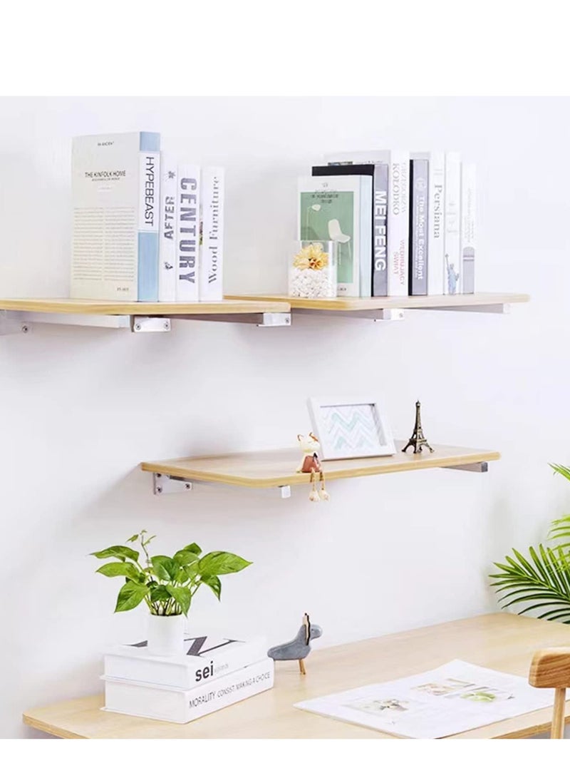 Floating Shelf Brackets,  2 Pcs 6 inch Silver Heavy Duty Shelf Brackets, Premium Solid Steel Shelf Supports for Shelves, Heavy Floating Shelves Hardware for Shelves Support DIY  - Image 5