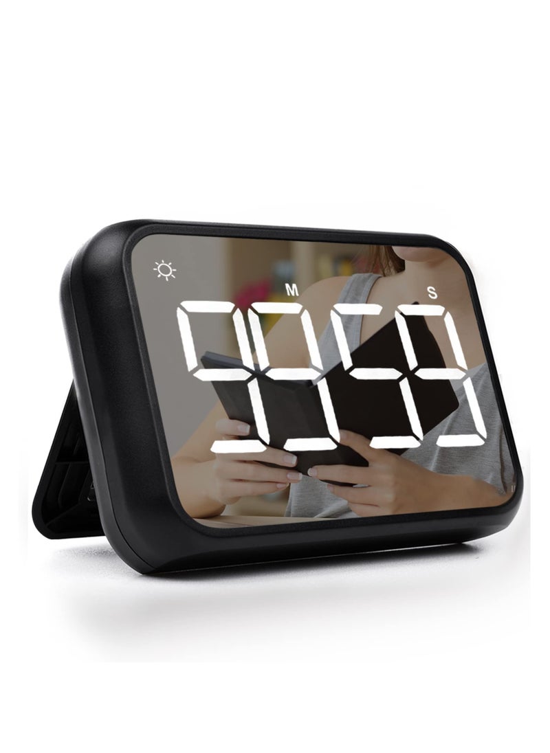 SYOSI - 4-inch Timers for Kids, Large Magnetic Digital Kitchen timers with Constant Bright Function for Classroom, Silent Timer for Classroom, Kitchen (Black) - Image 1
