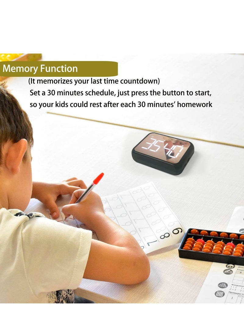 SYOSI - 4-inch Timers for Kids, Large Magnetic Digital Kitchen timers with Constant Bright Function for Classroom, Silent Timer for Classroom, Kitchen (Black) - Image 1