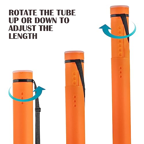 JJRING Orange Poster Tube, 25" to 40" Extendable Poster Storage Holder Tube with Carrying Strap, Poster Carrying Case for Blueprints, Scrolls, Maps and Architect Papers - Image 4