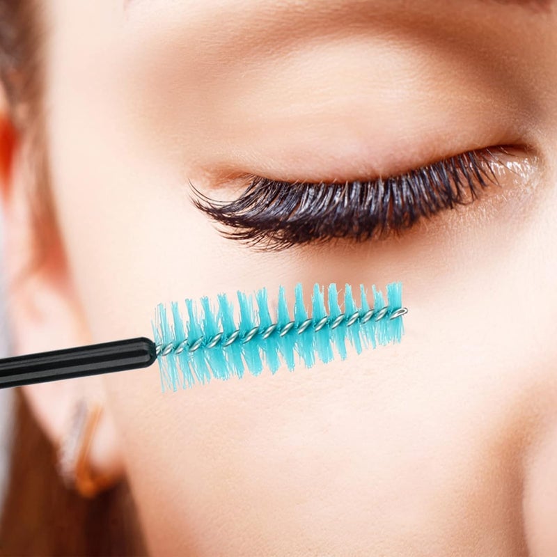 g2plus 100PCS Disposable Eyelash Brushes, Adjustable Mascara Wands Makeup Applicator, Lash Spoolies Brushes for Eyelash Extensions and Eyebrows (Blue) - Image 5