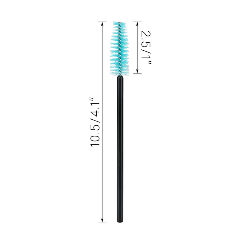 g2plus 100PCS Disposable Eyelash Brushes, Adjustable Mascara Wands Makeup Applicator, Lash Spoolies Brushes for Eyelash Extensions and Eyebrows (Blue) - Image 2