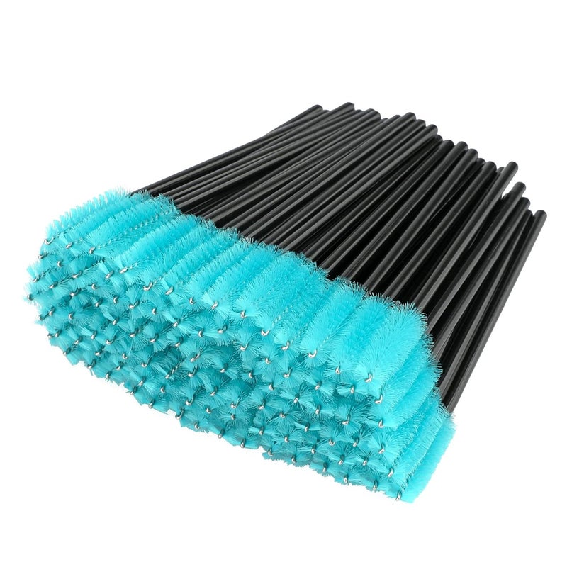 g2plus 100PCS Disposable Eyelash Brushes, Adjustable Mascara Wands Makeup Applicator, Lash Spoolies Brushes for Eyelash Extensions and Eyebrows (Blue) - Image 1