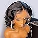 oulaer 13x6 Deep Part Wave Bob Wig HD Transparent Lace Front Human Hair Wig With Baby Hair Short Wavy For Black Women Pre Plucked Brazilian Remy Natural Color Bleached Knots 150% Density 8Inch - Image 2