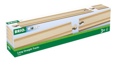 BRIO World 33341-4 Piece Long Straight Wooden Train Tracks | Expandable & Compatible Railway Set | Engineered for Kids Ages 3 and Up | FSC Certified Materials - Image 4