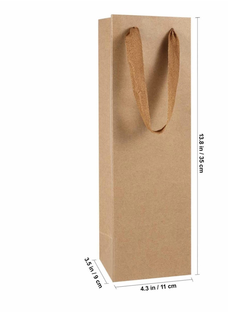 Generic Set of 12 Brown Kraft Wine Bags for Gifts Wedding Birthday Baby Shower Party Favors 11x9x35cm  - Image 4