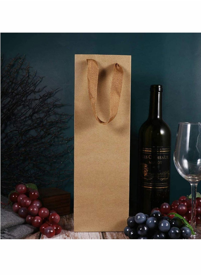 Generic Set of 12 Brown Kraft Wine Bags for Gifts Wedding Birthday Baby Shower Party Favors 11x9x35cm  - Image 5