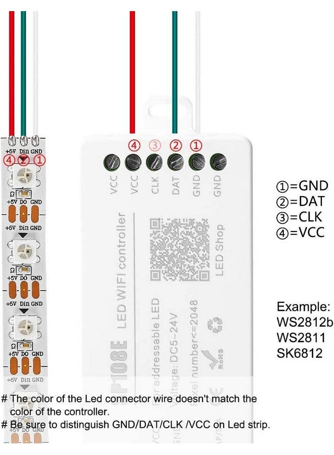 protium WiFi SP108E Controller for WS2811 WS2812B WS2815 WS2801 SK6812 WS2813 SK9822 APA102C etc - Image 2