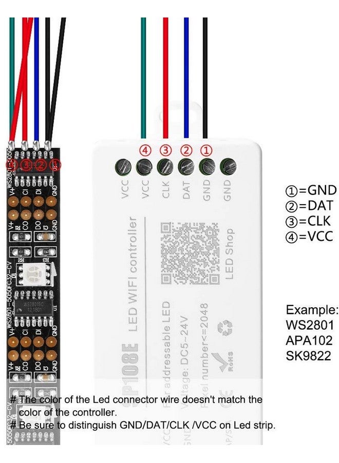protium WiFi SP108E Controller for WS2811 WS2812B WS2815 WS2801 SK6812 WS2813 SK9822 APA102C etc - Image 3