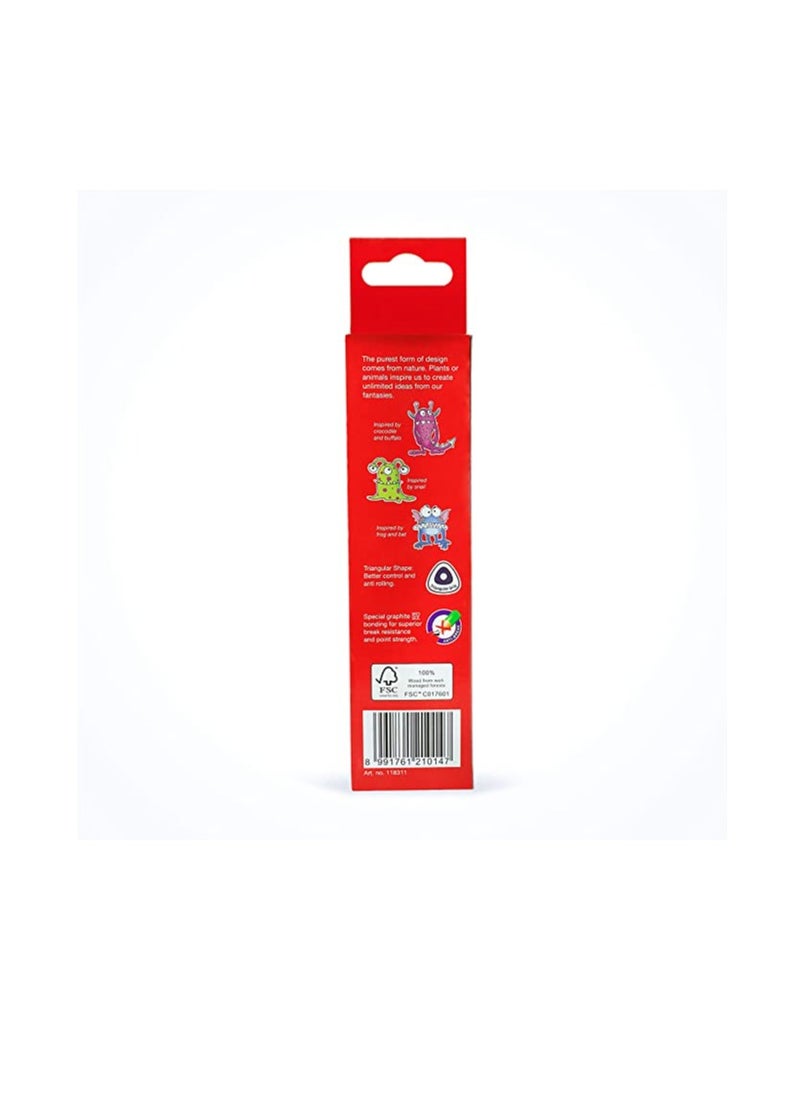 Triangular Motif Pencil Monstar With Out Eraser