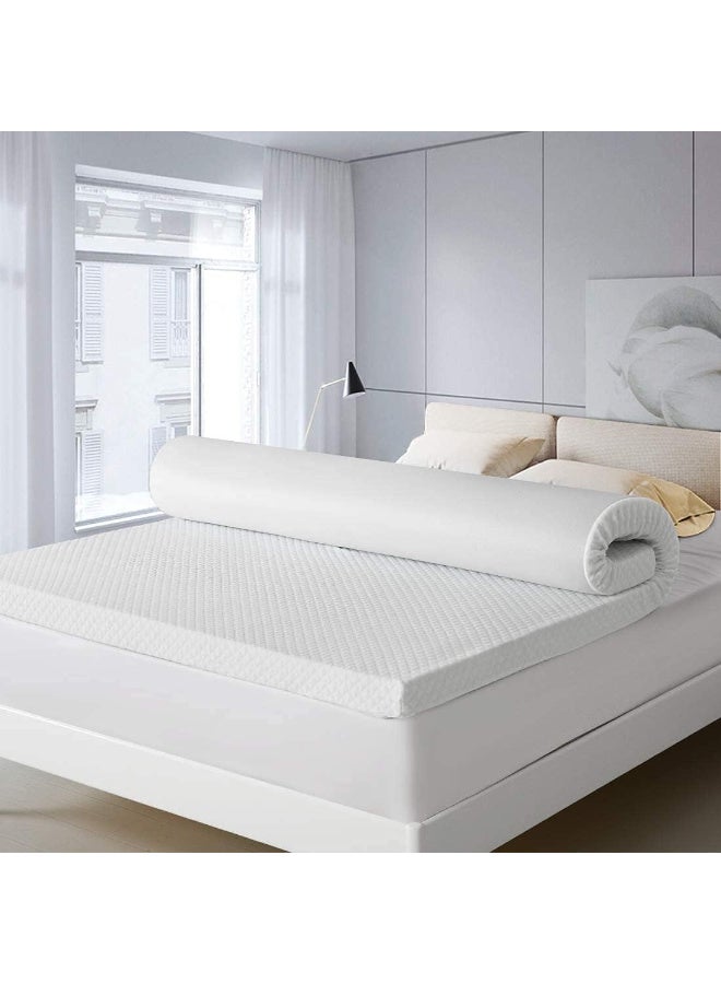 Harmony Home Memory Foam Mattress Topper – 5cm Visco Elastic | Removable Knitted Cover | Double/Full Size (140x200 cm) - Image 1