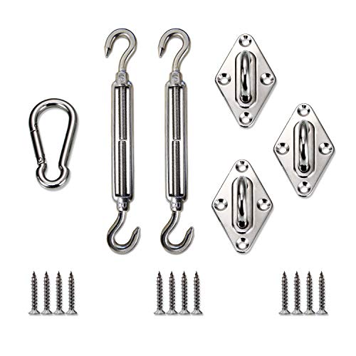 Windscreen4less Sun Shade Sail Hardware Kit - 6 Inches - Super Heavy Duty - for Triangle Sun Shade Sail - Image 1