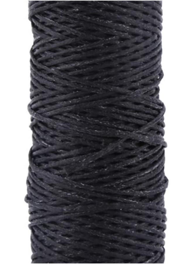 Generic - 50m 1mm Leather Sewing Waxed Thread Cord for Leather Shoe Tents Backpacks Hand Stitching Crafts 150 Yards Roll (Black) - Image 1
