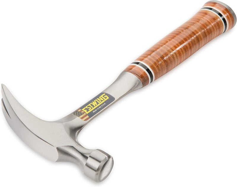 Estwing Hammer - 12 oz Straight Rip Claw with Smooth Face & Genuine Leather Grip - E12S - Image 2