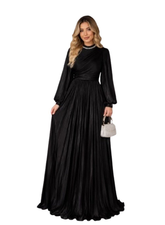 Elegant Women's Lined Shimmer Dress – High-Quality Luxurious Fabric with a Chic Cut for a Slimmer Look – Distinctive Modern Design for Occasions and Outings – One Size Fits Up to 85 kg - Image 1