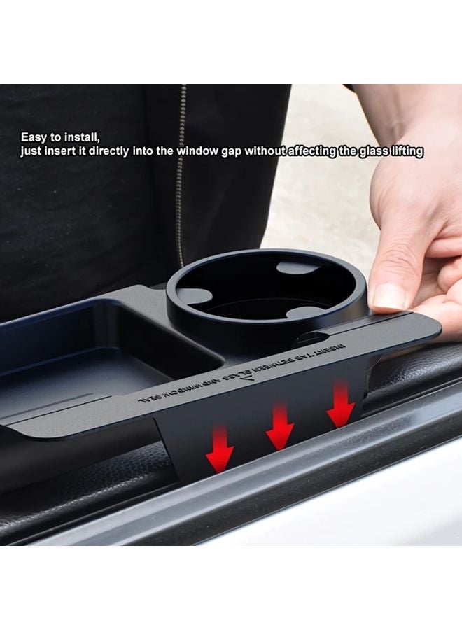 2pcs Car Door Organizer Box With Cup Holder And Phone Slot Durable Plastic Hanging Storage Rack - Image 5
