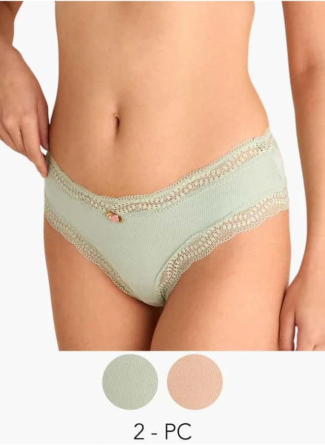 فاف Set of 2 - Lace Detail Briefs