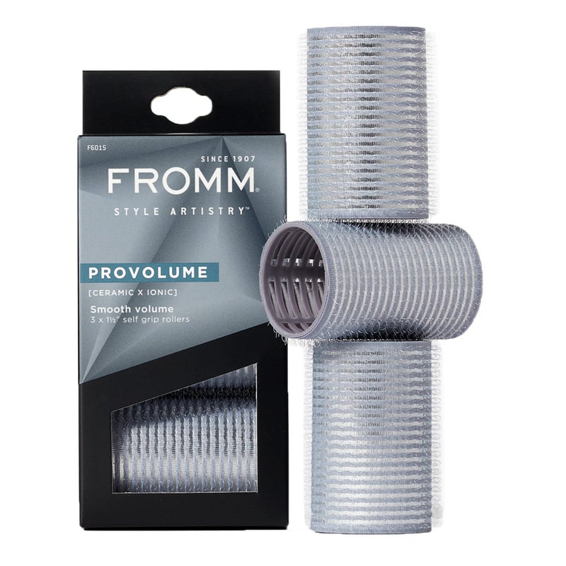 Fromm ProVolume 15 SelfGrip Ceramic Ionic Thermal Hair Rollers 3 Count Salon Quality Hair Curlers for Short Medium and Long Hair