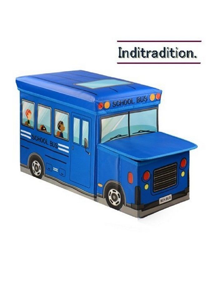 Inditradition Kids School Bus Storage Box Blue - Image 5