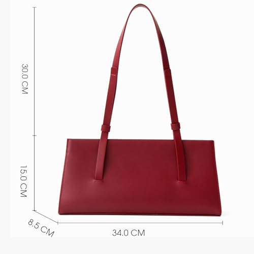 DONNAIN Genuine Leather Trendy Shoulder Bag for Women, Small Women Handbag and Clutch Purse (Red Wine) - Image 2
