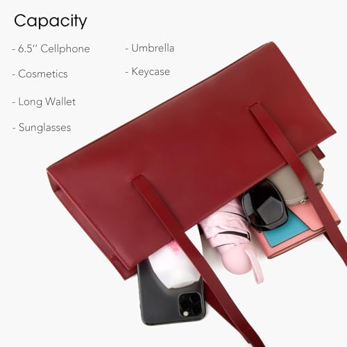 DONNAIN Genuine Leather Trendy Shoulder Bag for Women, Small Women Handbag and Clutch Purse (Red Wine) - Image 4