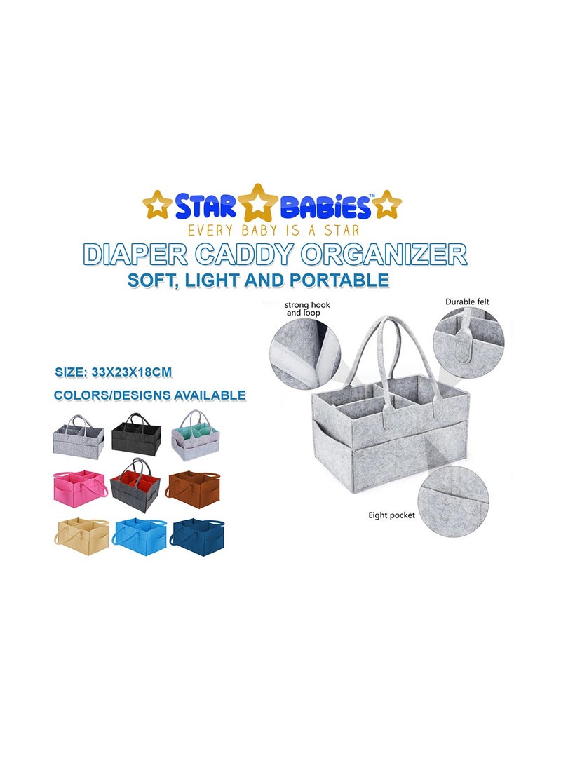 STAR BABiES Star Babies Combo Pack of 2 (Diaper portable bag with pacifier bag large capacity with Portable Diaper caddy Organizer) - Khaki  - Image 4