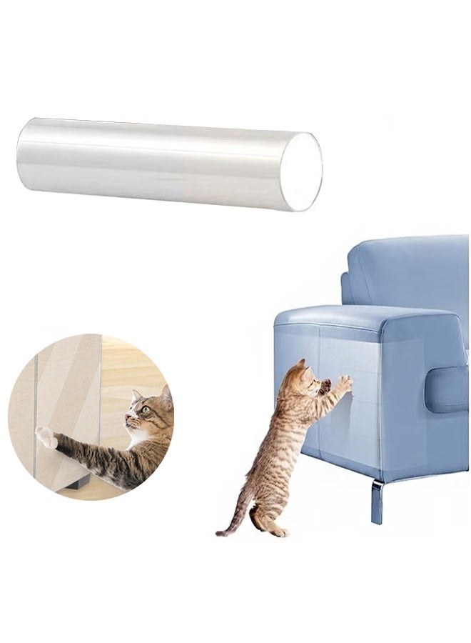 الضفدع الحقيقي وسادات خدش القطط، واقي أريكة من مخالب القطط، غطاء بلاستيكي شفاف ومرن لحماية الأريكة، شريط تدريب لاصق أحادي الجانب سهل الاستخدام، 20 × 300 سم - Image 1