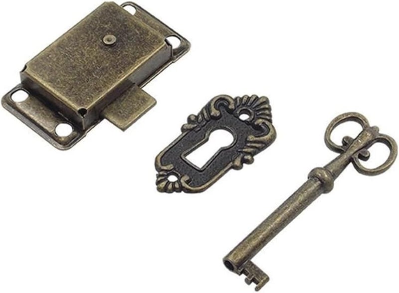 Vintage Antique Style Iron Lock And Key For Drawer Cabinet Door Wardrobe Color A - Image 2