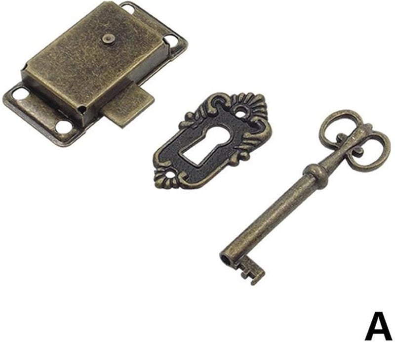 Vintage Antique Style Iron Lock And Key For Drawer Cabinet Door Wardrobe Color A - Image 3