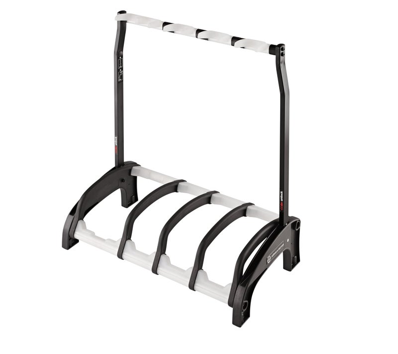 KM Konig Meyer 1753401600 Guardian 31 Guitar Stand Holds 4 One AcousticThree Electric Guitars RackStyle Protective Supports Space Saver AdultYouth Musicians Black Translucent f
