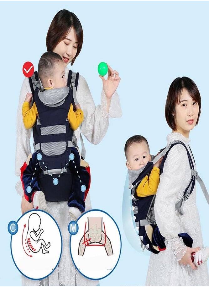 AMERTEER - 9-in-1 Baby Carrier with Hip Seat – Comfortable, Versatile, and Adjustable for Newborns to Toddlers (0-36 Months) - Image 1