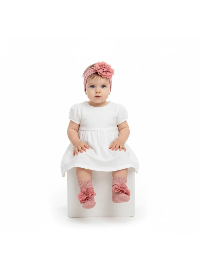 Bambimici Little Blossom' Floral Headband & Bootie Socks Set