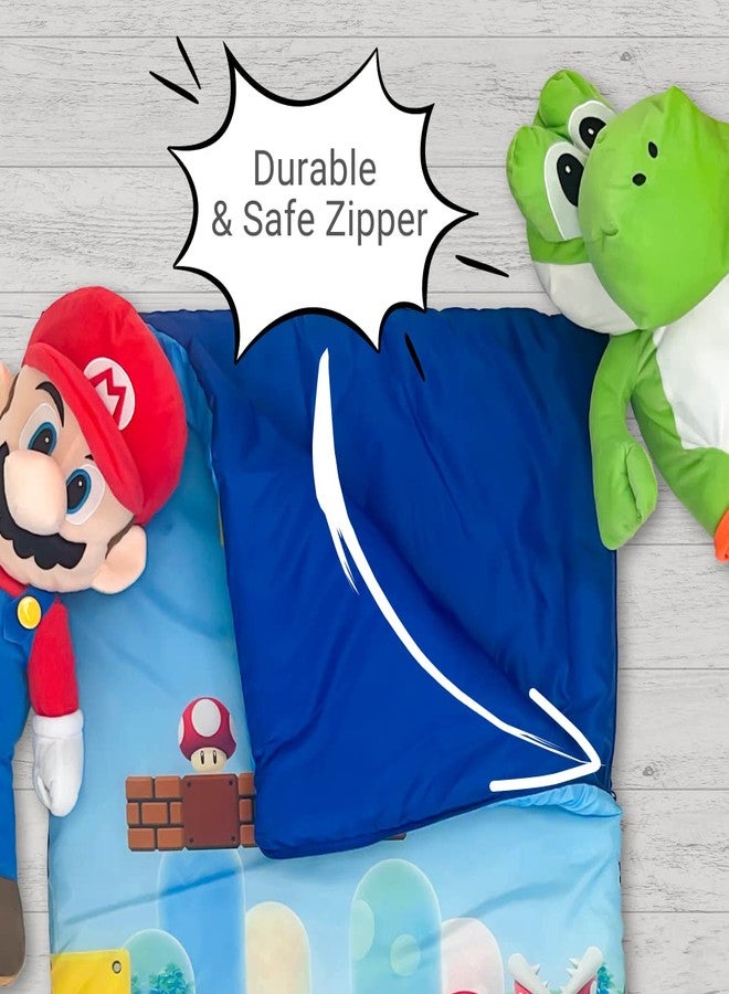 Franco Super Mario Kids Soft Lightweight 2 Piece Sleeping/Slumber Bag and Sling Bag Set, 46"(L) X 26"(W), (Official Licensed Nintendo Product) by Franco - Image 5