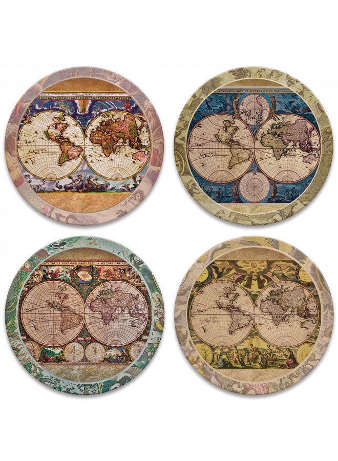 CoasterStone Absorbent Stone Coasters Vintage Old World Maps, Traditional Decor, 4-1/4-Inch - Image 1