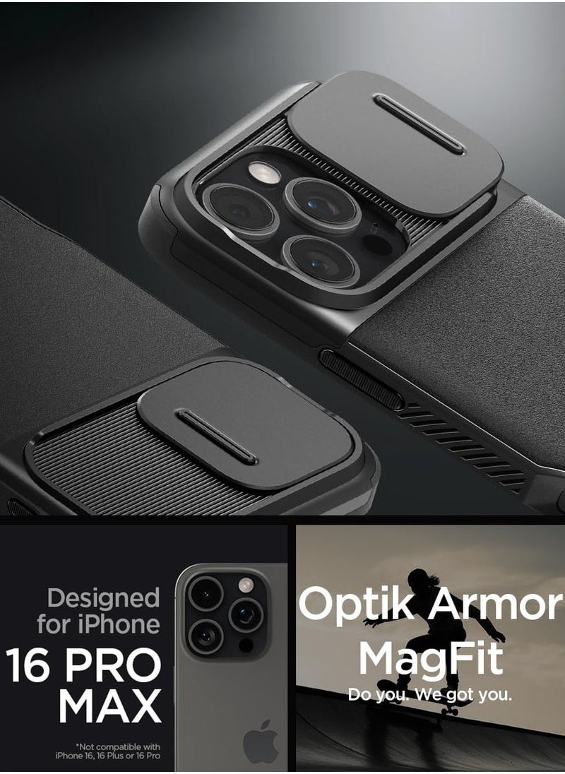 Spigen Optik Armor MagFit iPhone 16 Pro Max Case Cover (2024) with MagSafe - Black  - Image 2