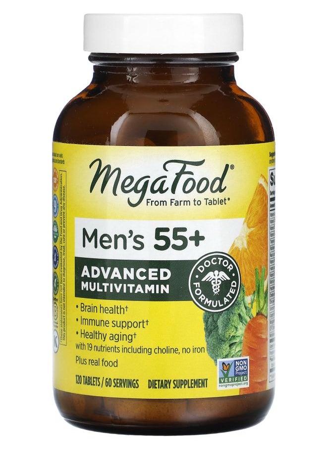 MegaFood Men's 55+ Advanced Multivitamin 120 Tablets 